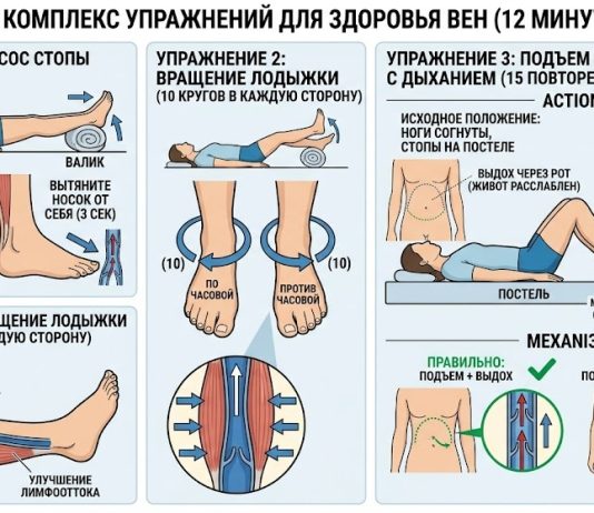 Вечерний комплекс упражнений для здоровья вен